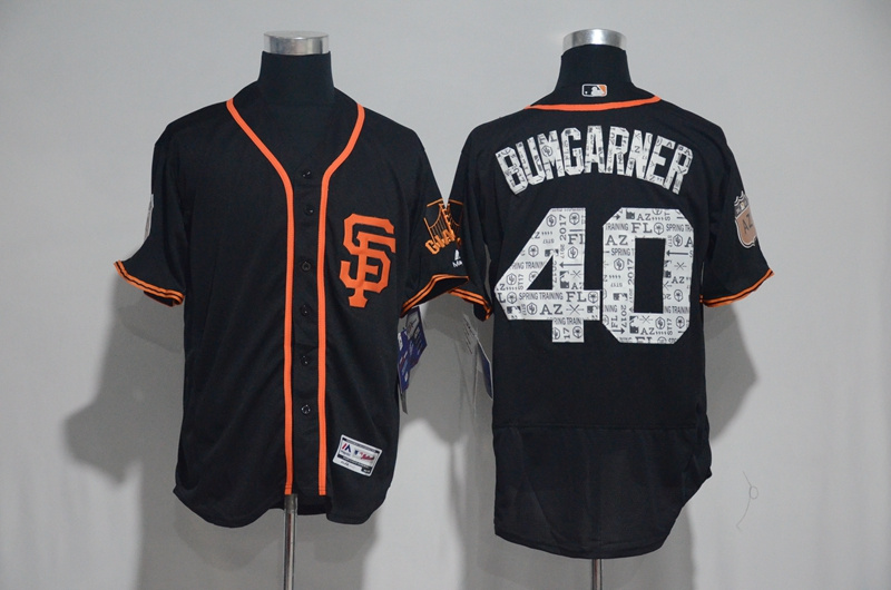 2017 MLB San Francisco Giants #40 Bumgarner Black Spring Training Flex Base Jersey->seattle mariners->MLB Jersey